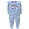 Barboteuses 2023 automne hiver chaud nouveau-né bébé barboteuse pyjamas polaire pied enveloppé combinaison bébé fille dessin animé mignon PjmsL231114