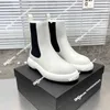 With box higher quality jilsander new front zipper thick bottom short boots winter warm boots women's height increase thin fashion shoes platform