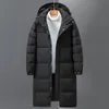 Herren Daunenparkas Herren Winter Schwarz Lange Daunenmäntel Mit Kapuze Lässige Entendaunenjacken Qualität Herren Outdoor Winddichte Warme Winterjacken Herrenbekleidung 231218