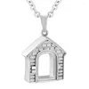 Pendant Necklaces Family's Warm Cremation Necklace House Urns For Ashes Stainless Steel Memorial Jewelry