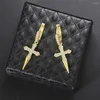 Dangle Earrings ZHOUYANG Hip Hop Punk Crosses Men's Personality Exquisite Ear Accessories Trend 2023 Women's Jewelry Wholesale OHE023