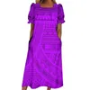 Casual Dresses High Quality Fashion Design Women'S Mumu Dress Custom Short Sleeve Pocket Micronesia