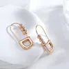 Dangle Earrings Wbmqda Unique Gloosy Pin Shape Drop For Women 585 Rose Gold Color Fashion Daily Party Fine Jewelry Accessories