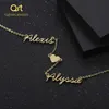 Fashion Custom Names Heart Symbol Halsband Rostfritt stålhängen uttalande Personlig Choker för kvinnor gåva guldsmycken Q111337W