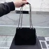 Designpåse mjuk läder shopping handväska klassisk axelfest