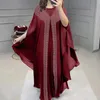 Etnische Kleding 2024 Moslim Gewaden Dames Abaya Afrikaanse Jurken Voor Vrouwen 2 Stuk Chiffon Parel Lange Maxi Jurk Traditionele Vintage