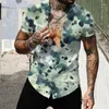 Chemises décontractées pour hommes Chemise multi-tailles imprimée Commerce extérieur européen et américain Muscle hawaïen progressif à manches courtes