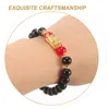 Charm Armband 2 st kinesiska armband Matchande par grejer Spigot Vintage Dragon Beaded Alloy for Women Student