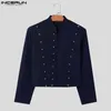 Men's Jackets INCERUN Tops 2023 American Style Double Breasted Design Coats Casual Fashion Well Fitting Solid S-5XL