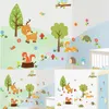 Wall Stickers 2023 Cute Forest Zoo Children's Bedroom Sticker Waterproof Removable PVC Art Decals Room