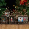 Objets décoratifs Figurines de Noël à suspendre Lumière remplie d'eau Père Noël Bonhomme de neige Cadeau de Noël Réveillon de Noël Cristal 231214