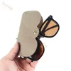 Wholesale leather full-leather men's and women's portable sunglasses case leather glasses cover sunglasses protective cover