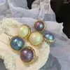 Stud Earrings Court High-class Purple Pearls For Women Trend Party Jewelry