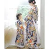 Ethnic Clothing 2023 Children Japanese Vintage Dress Traditional Kimono Robe National Flower Print Yukata Cosplay Stage Performing