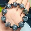 Link Armbanden Natuurlijke Zwarte Aardbeienkwarts Armband Vrouw Man Fengshui Genezing Rijkdom Kralen Kristal Verjaardagscadeau 1pcs 16X14MM