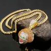 Wholesale Custom Hiphop Gold Men CZ Iced Out Diamond Custom Jewelri Crystal Necklace Pendant Hip Hop Jewelry