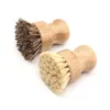 Cleaning Brushes Round Wood Brush Handle Pot Dish Household Sisal Palm Bamboo Kitchen Chores Rub Cleaning Brushes Drop Delivery Home G Dhjr1