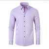 Chemises décontractées pour hommes Chemise sans repassage Anti-rides Stretch Business Mince Manches longues pour hommes 2023 Vente en gros