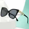 Solglasögon stor ram katt ögon mode kedja kvinnors solglasögon elegant enkel stil fyrkantig katey kvinnlig solglasögon j231218