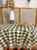 Table Cloth Checkerboard grid tablecloth grid festive table mat Christmas and Year decorative tablecloth 231216