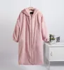 Manteau d'hiver en fausse fourrure d'agneau pour femme, veste longue en peluche pour dames, vêtements d'extérieur, à capuche, rose, noir, moelleux, 2023