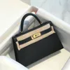 10A Mirror Quality Designer Bag Genuine Leather Totes Handbags Handmade 19cm Mini Epsom Handle Tote Bag Luxury Black Purse Crossbody Shoulder Bag