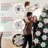 Nowe zabawki świąteczne dostarczenia 12PCS Glitter Artificial Flowers Christmas z klipsami łodygi ozdoby na drzewie na ślubne przyjęcia Dekoracja wieńca 5in kwiat