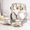 Tasses et soucoupes de Style européen en porcelaine d'os Noble, ensemble de tasses à café et à thé en céramique de luxe pour 6 personnes