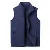 Men's Vests 2024 Warm Fleece Vest Coat Zipper Cardigan Waistcoats Casual Thermal Soft Sleeveless Jacket Clothing Top