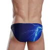 Slip de bain pour hommes, taille basse, maillot de bain, avec coussinet push-up, short sexy, boxer, maillot de bain pour hommes, imprimé éclair, L231218