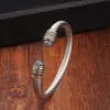 Vintage Unique Braided Open Fashion Cuff Stainless Steel Bangles Men Male Pulseira masculi Classic Sporty Charm Bracelets289Y