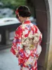 Vêtements ethniques 2023 Enfants Kimono Robe Japonaise Traditionnelle Yukata Vintage Geisha Fleur Imprimer Cosplay Costume