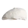 Berets Ldslyjr 2023 Algodão Primavera Verão Cor Sólida Sboy Caps Flat Peaked Cap Homens e Mulheres Pintor Beret Chapéus 112