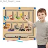 Sortera häckning stapling leksaker magnetisk färg och nummer labyrint trä magnet pussel brädet barn aktiviteter räknar matchande spel montessori q231218