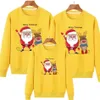 Одинаковые комплекты для всей семьи, рождественские красные толстовки с капюшоном, топ для детей, теплый для родителей, домашний и уличный свитер с длинными рукавами, мультяшный костюм участника 231218