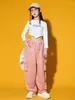 Scenkläder 2023 Hip Hop Girls Dance Costume White Crop Tops Pink Cargo Pants Kids Jazz Clothes Kpop Performance Outfit Rave BL10178