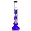 Hookah Blue Beaker Glass Bongs Inch Tall Double Six Arms Tree Percolator Water Pipe High Quality Oil Rigs Joint ZZ