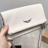 Cowhide Zadig Voltaire ramię Crossbody Wzór Słynny Wing Wing Kobiet Envelope Messenger Bag Designer Luksusowe torebki moda hobo baguette c