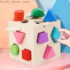 Sorting Nesting Stacking toys 13 Holes Wooden Color And Shape Matching Building Block Kids Montessori Early Educational Stacked Game Toys Baby Gift Q231218