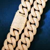 Designer Jewelry Miami Bubble Cuban Link Chain Bracelet for Men Iced Out Diamond 25mm Cuban Bracelet 18k Real Gold Plated