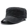 Basker vintage militär taktisk hatt män kvinnor tvättade bomull platt topp baseball cap justerbar kadett armé casquette militaire