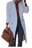 Damen-Mantel aus Wollmischungen für Damen, Herbst und Winter, lange Wolljacke mit mehreren Knöpfen, Mäntel 231218
