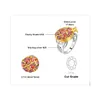 Anéis de casamento Jóias Chegada Folha de Romã Red Gemstone 925 Sterling Silver Cocktail Ring para Mulher Moda Amarelo Banhado A Ouro 231218