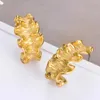 Boucles d'oreilles créoles en métal pour femmes, en acier inoxydable irrégulier, forme C géométrique, mode, bijoux moulés inhabituels, étanches