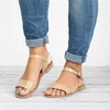 Sandals Summer Women's Ladies Roma Flat Solid Toe Casual Shoes