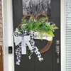 Guirnalda de flores decorativas para perros, rama seca, anillo de ratán creativo, decoración de ambiente para puerta y ventana