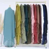 Ethnic Clothing Chiffon Extra Long Khimar Back 2 Layers Front Dubai Saudi Islamic Muslim Women Head Scarf Hijab Niqab Ramadan