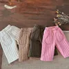 Pantalon bébé fille garçon polaire à l'intérieur du pantalon infantile enfant en bas âge enfant taille moyenne coton rembourré pantalon décontracté solide bas vêtements 12M 7Y 231218