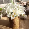 Fausse fleur de lys Calla artificielle en PU blanc, 37cm, pour décoration de maison, Bouquet de mariée de mariage, décoration de Bouquet de fleurs de Table pour la maison