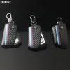 Stickers Carbon fiber dermis Leather Car Key Holder Wallet Key Bag Key Cases Christmas Gifts for BMW G30 X1 X3 X5 X6 E46 E90 F10 F30 E30